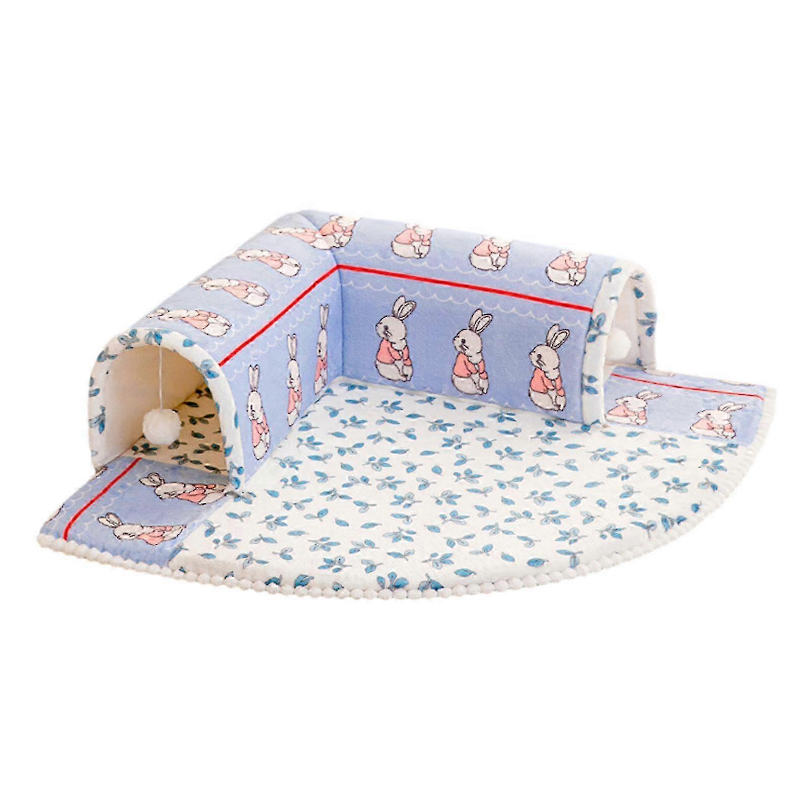 Foldable Soft Cat Tunnel and Bed Toy Set Interactive Tubes for Small Animals and Bunnies