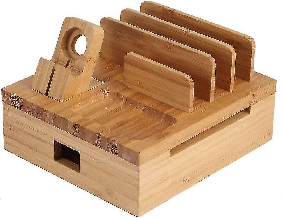 Bamboo Multi-Layer Electronic Product Bracket Creative Mobile Phone Charging Bracket Split Desktop Storage Box Storage Box