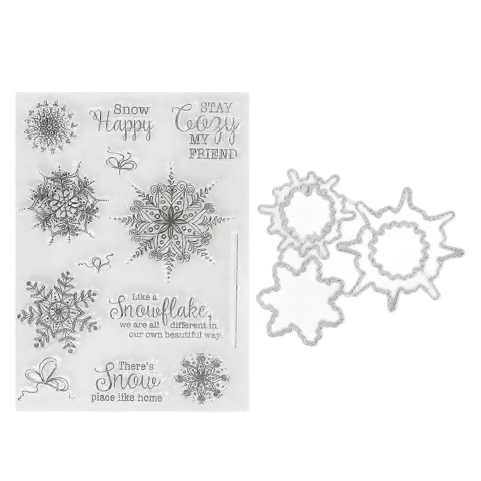 Snowflake Theme Clear Stamp - langlebiges, wiederverwendbares, einfach zu verwendendes transparentes TPR-Material mit Stanzung