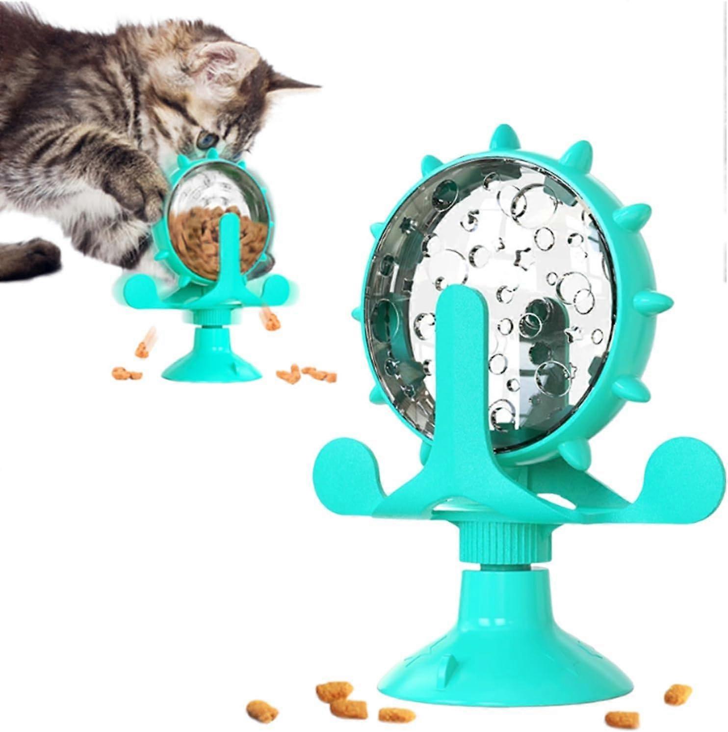 Rotating Windmill for Food, Funny Interactive Toy for Cat Food Snack Dispenser, 360 Degree Rotating Interactive Pet Feeder