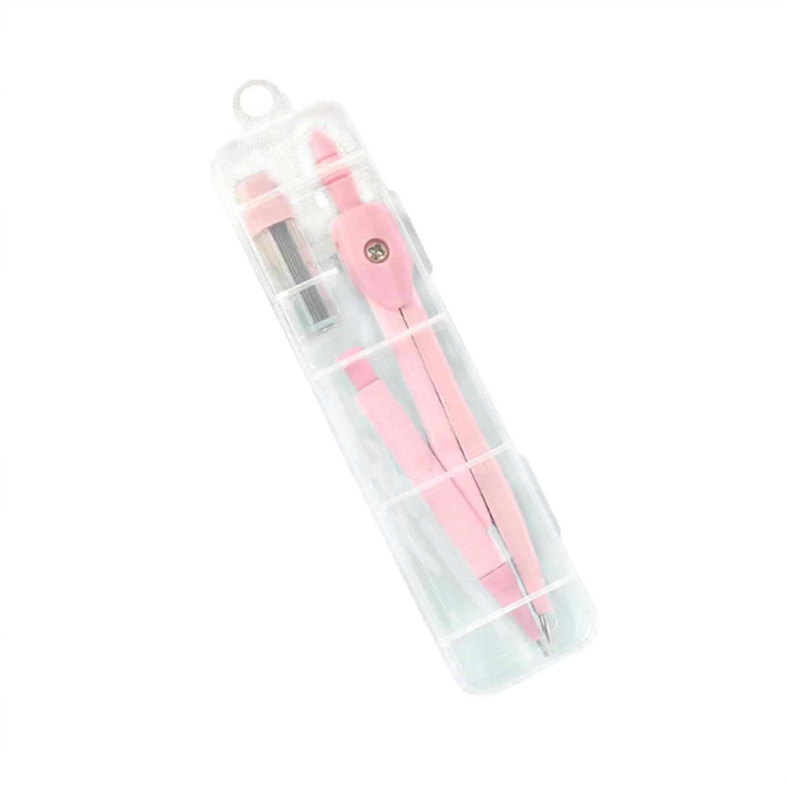 Geometry Kit Short Practical Professional Compass Set for School, Office, Drawing, Maths, Geometry (Color: Pink)