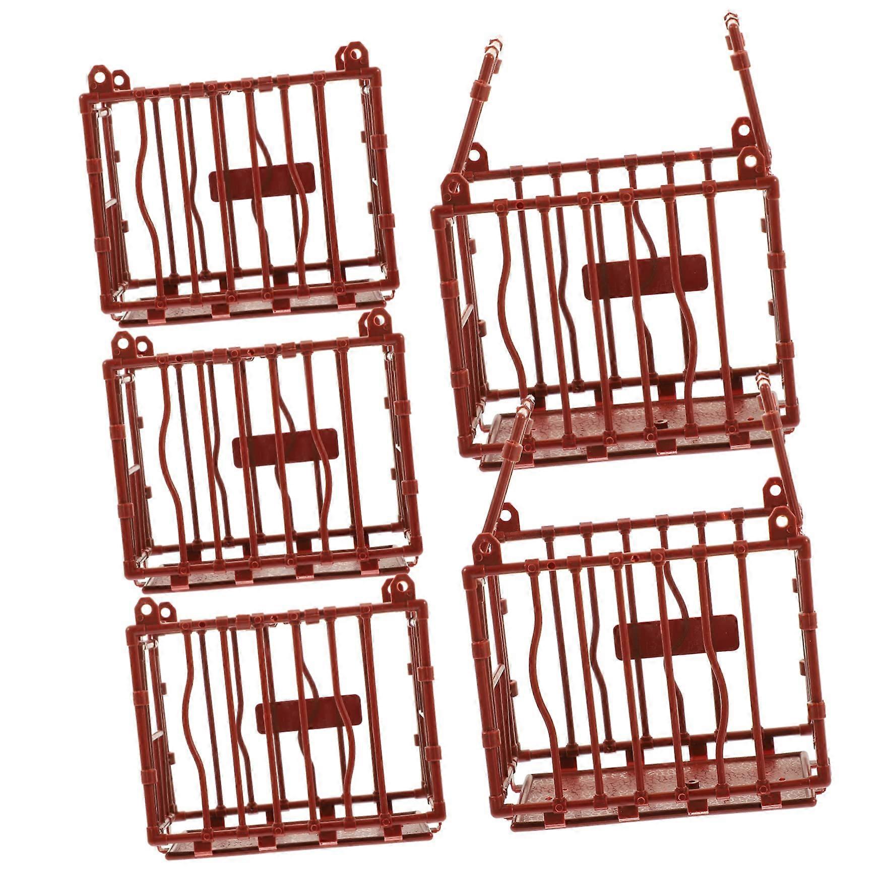 5 Pieces Animal Cage Model Plastic Cages for Miniature Landscape Models, Sand Table Decorations, and Miniature Farm Projects, Durable and Detailed