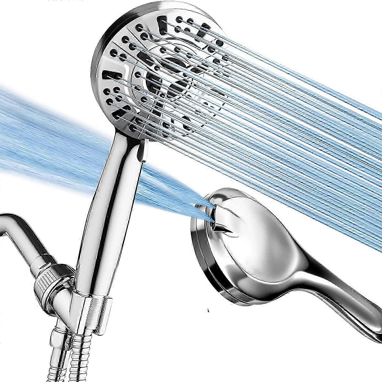 Handheld High Pressure Shower Head with Filter, 10 Mode Detachable Shower Head with Hard Water Filter for Bathroom, Anti-clog