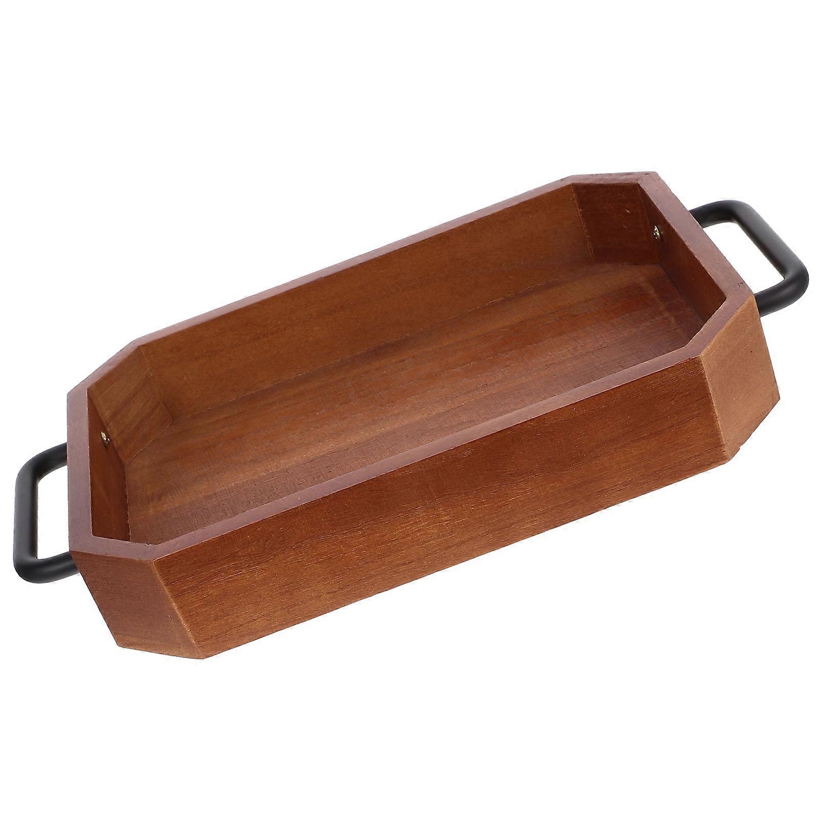 Wooden Rectangular Serving Tray for Tea, Snacks, and Fruits – Smooth Surface, Multi Use Household Tray for Home and Restaurant Use