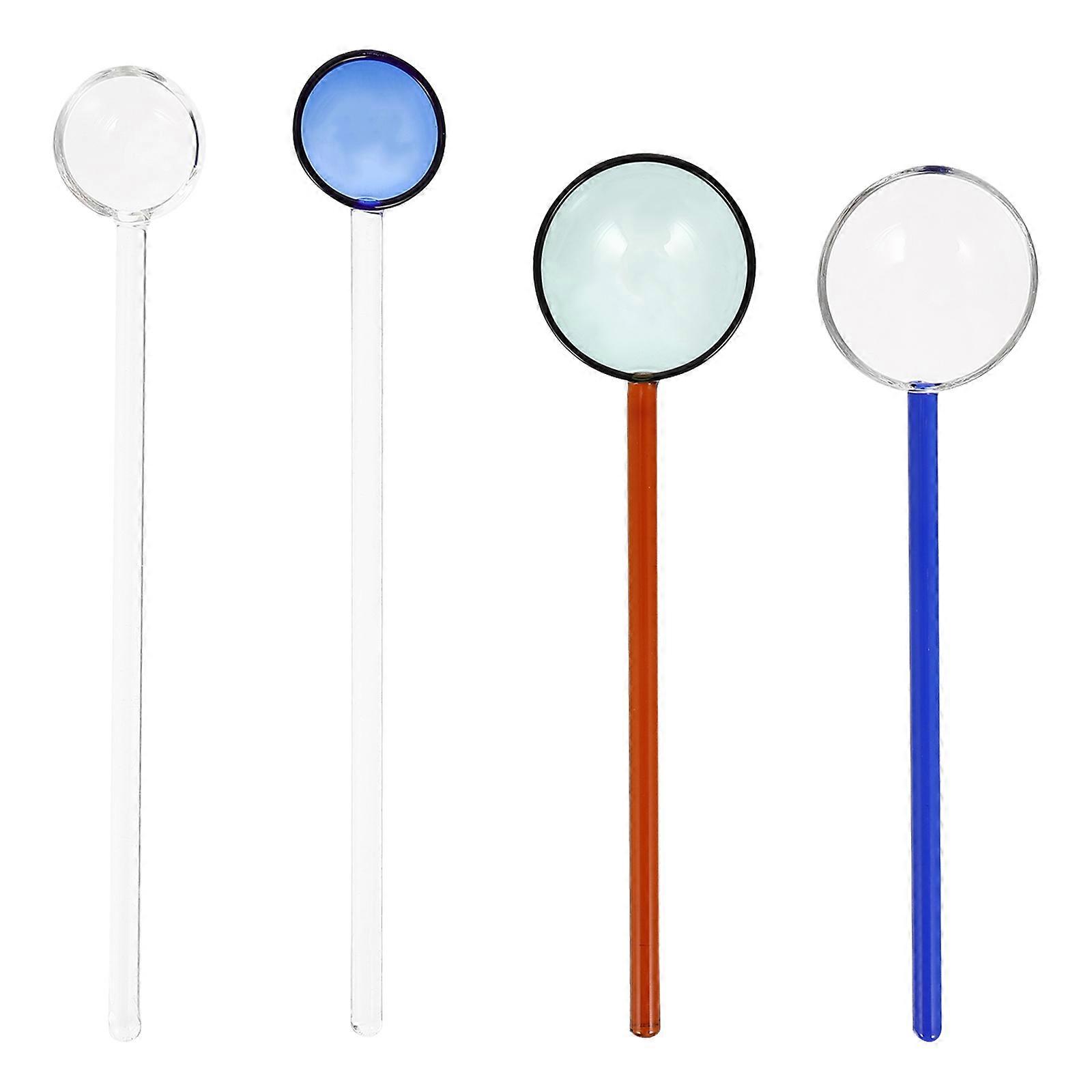 4pcs Innovative Kitchen Dessert Spoons Coffee Stirring Spoons Glass Set