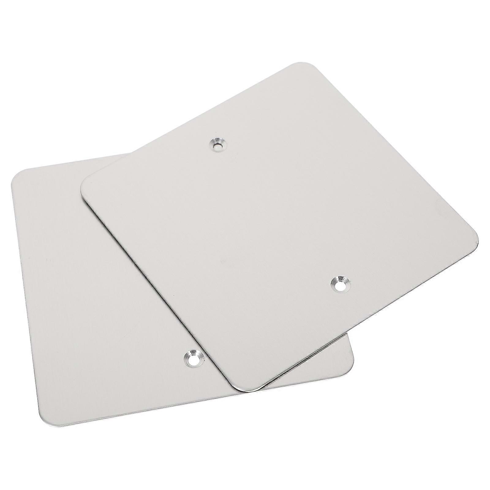 Solid Outlet Cover Plate Stainless Steel Square Shape For Electrical Application Hide Box Openings 4.72X4.72X0.04In 2Pcs
