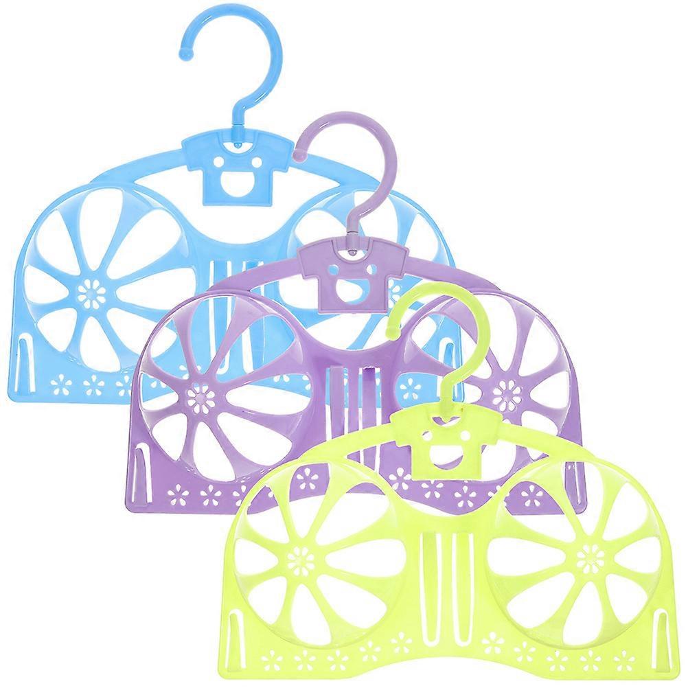 3pcs Rotatable Hanger Deformation Resistant Plastic Underwear Rack for Closet Storage & Display