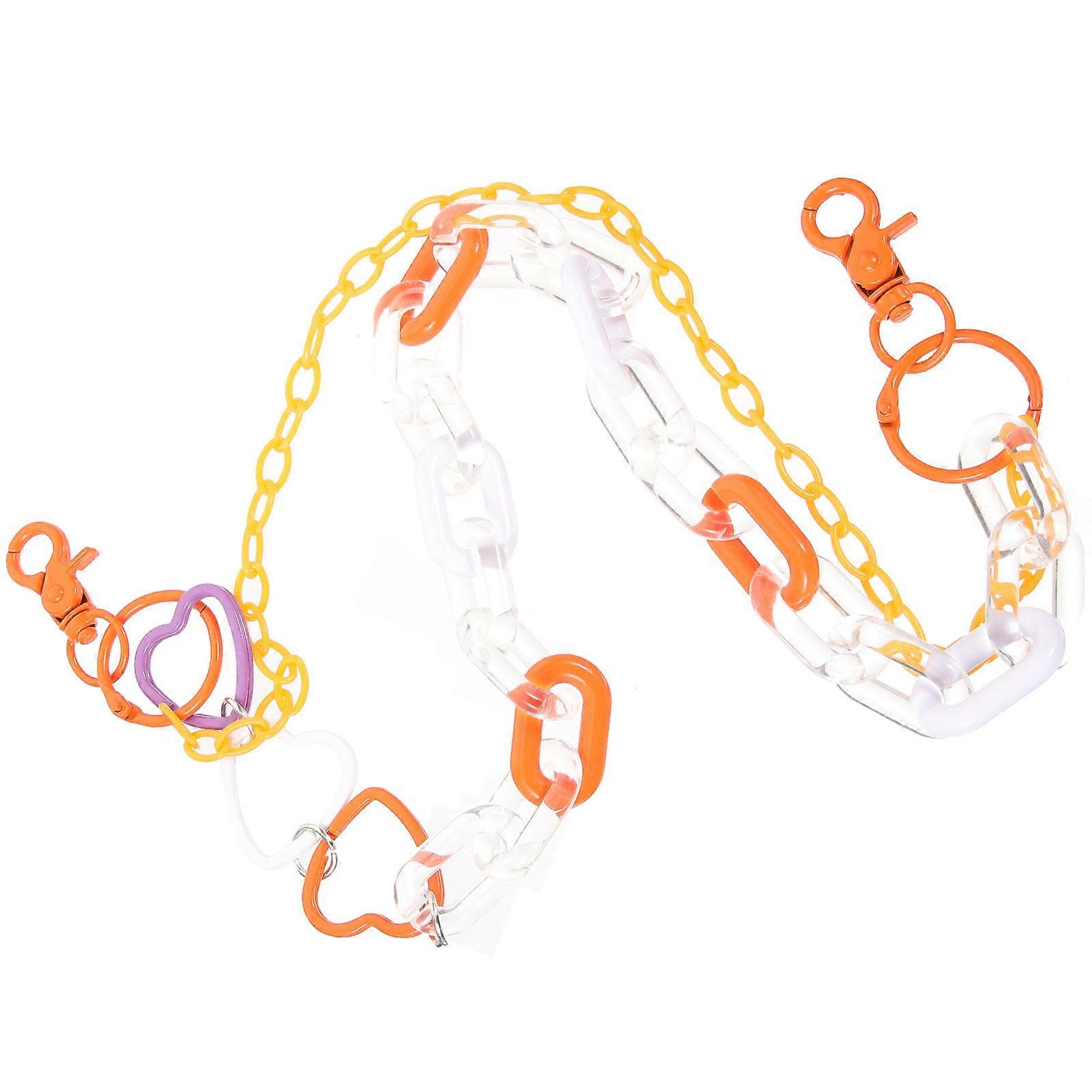 Jean Chains For Women Metal Acrylic Dance Class Orange 53x3cm Keychain Decor 1Pack