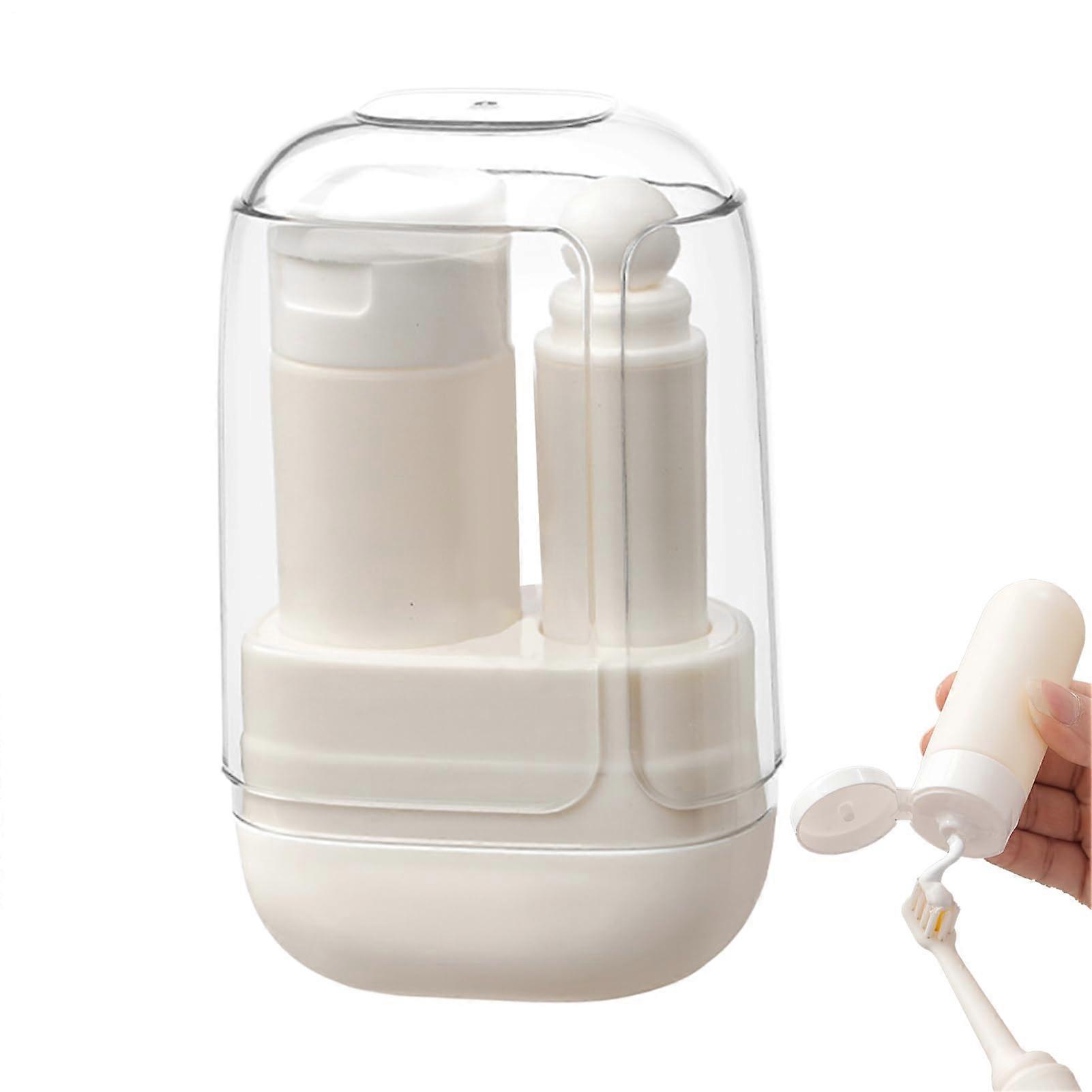 Travel Toothbrush Set - Compact Ergonomic Toothbrush Holder with Foldable Cup for Daily Use, White Color Suitable for Men and Women