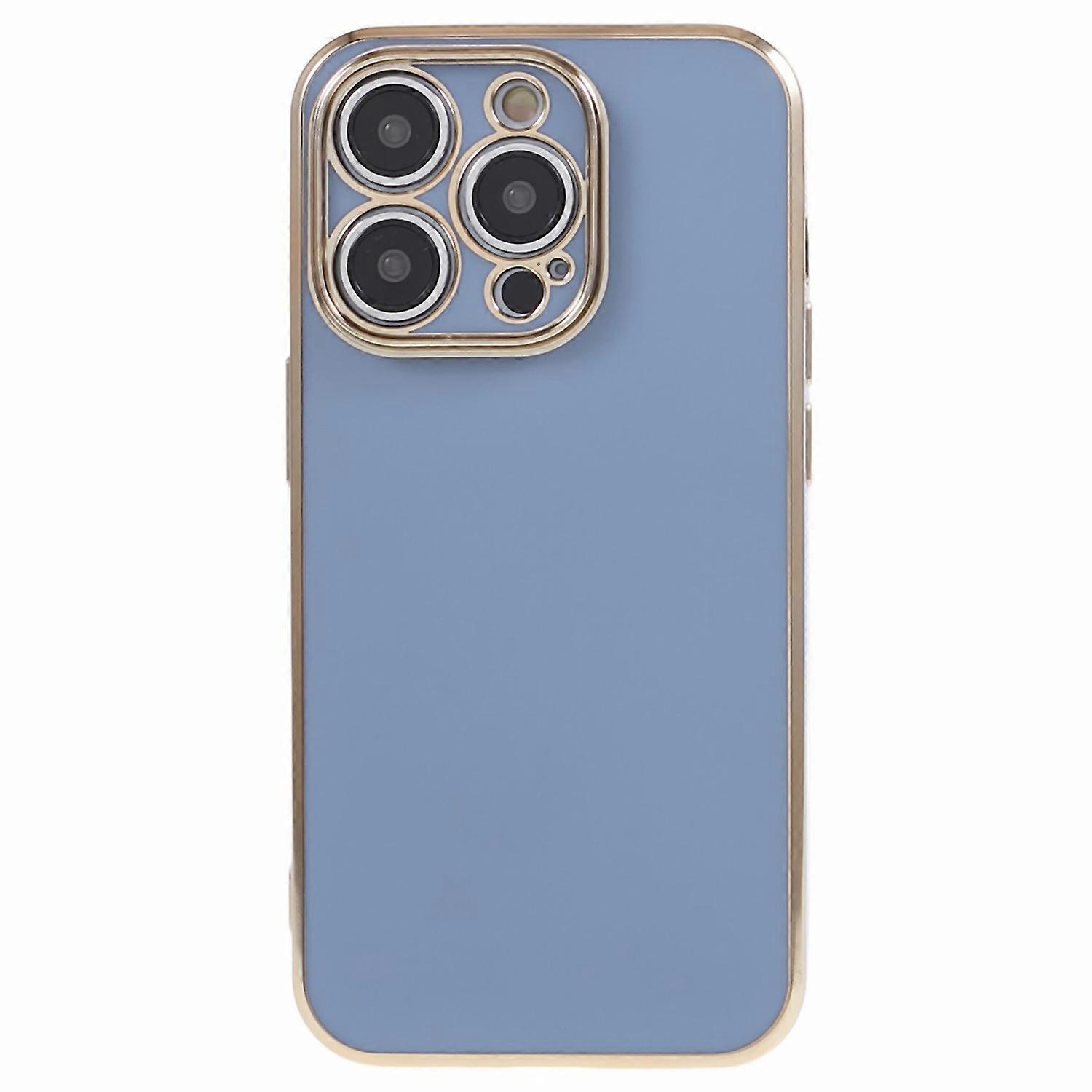 For iPhone 13 Pro Case Glossy 6D Electroplating TPU Protective Cover - Blue