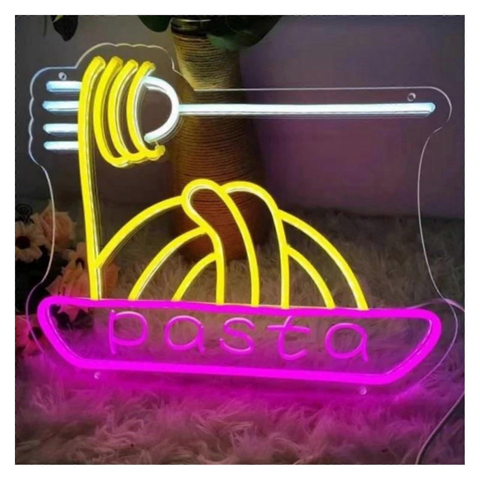 Neonlys med pastabokstaver, USBPowered, justerbar lysstyrke, 25cm x 30cm