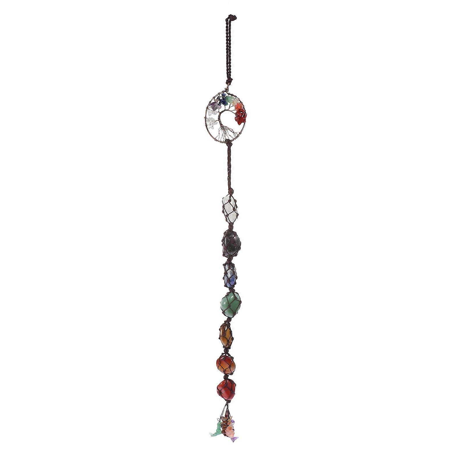 Car Pendant Hanging Tree Shaped Ornament Natural Jade Feng Shui Energy Living Room Decoration 19.3×2.2×0.8in 1Pcs