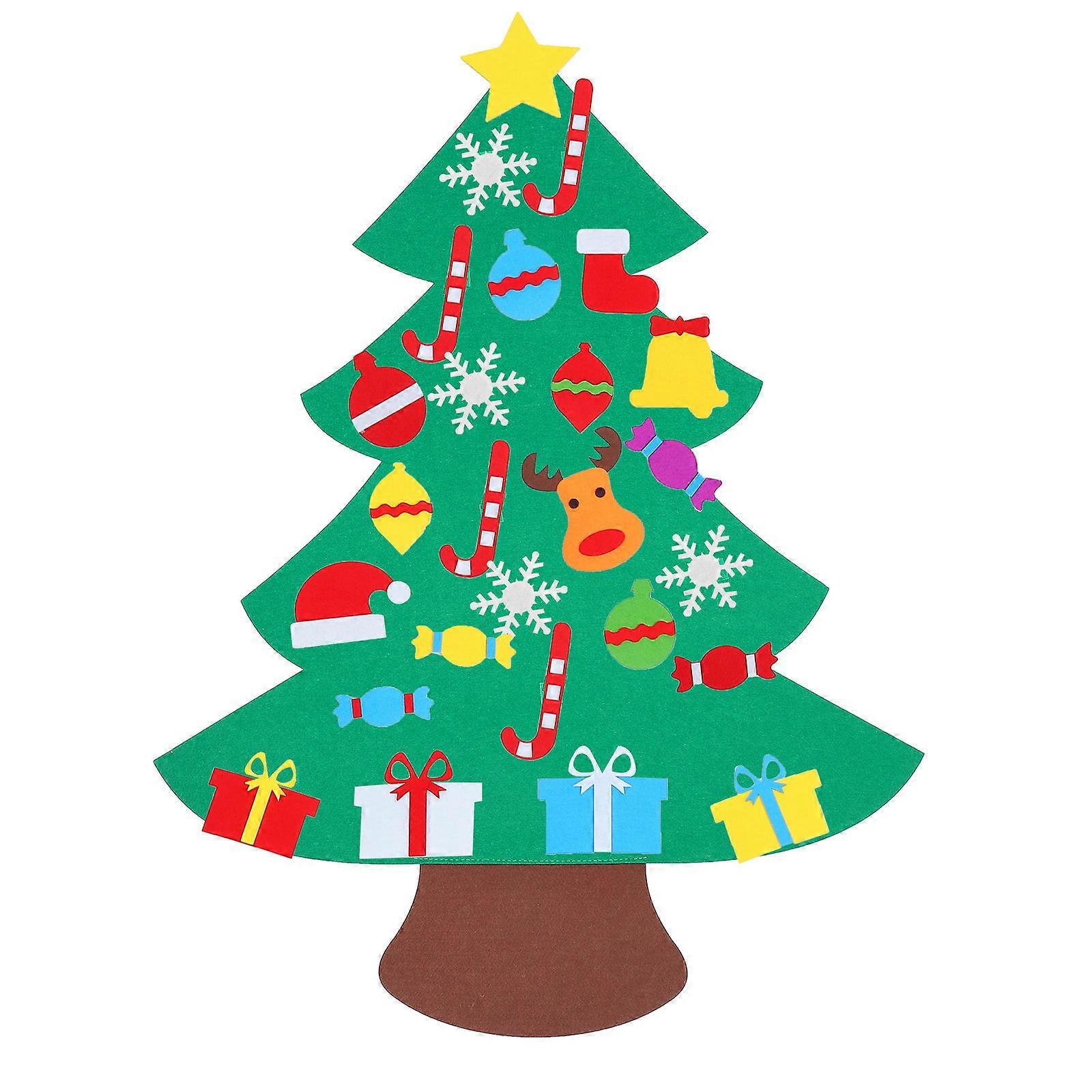 Decorative Ornaments Felt Tree Decorations Christmas Tree 95X70CM Handmade Creative DIY Kit 1 Set