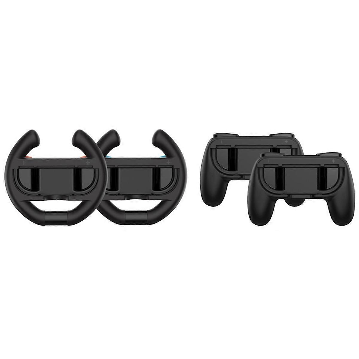 4 Pcs for 2 Kart Games Racing Steering Wheels for Switch 2 JoyCon Controller Accessories
