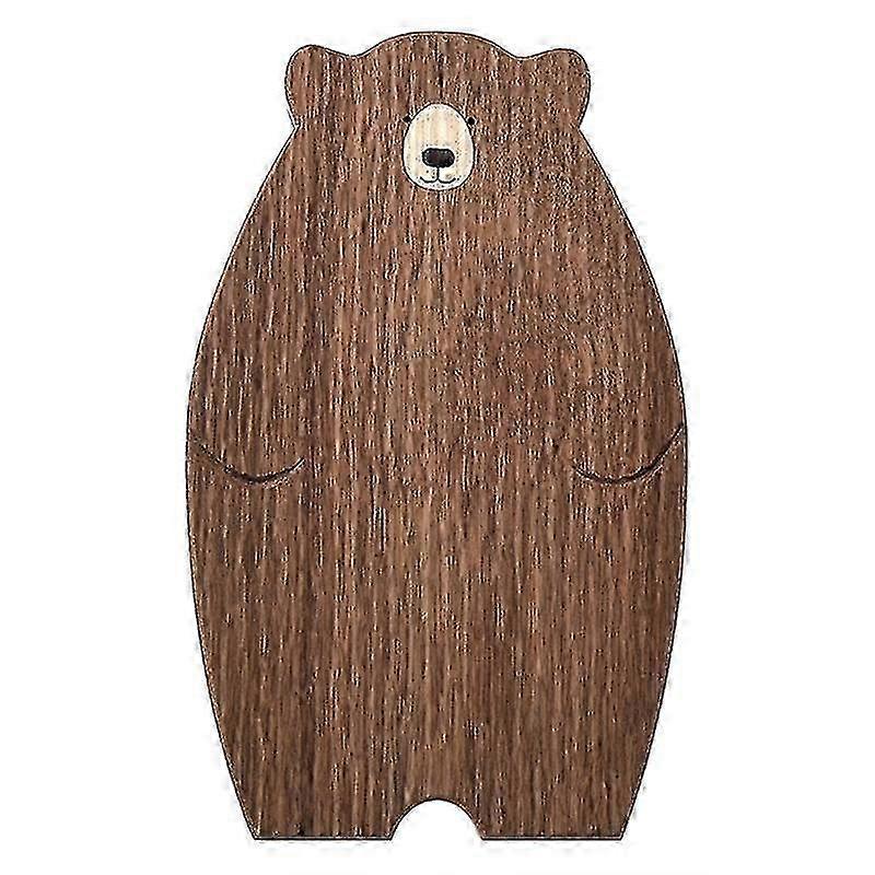 Niedliches bärenförmiges Schneidebrett aus Holz, Brottablett aus schwarzem Nussbaum, braun