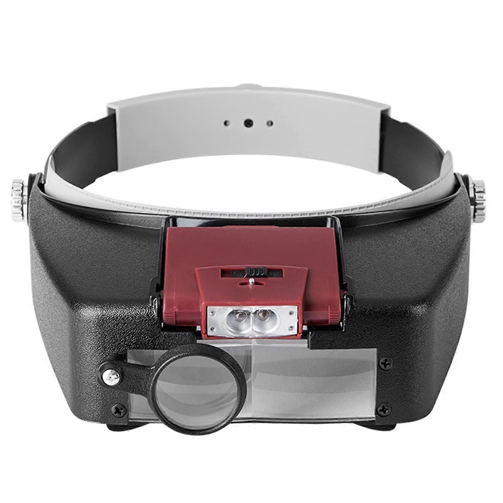 Kanbun LED Head Magnifier, 1.5X 3X 8.5X 10X (Red) Double Comfort