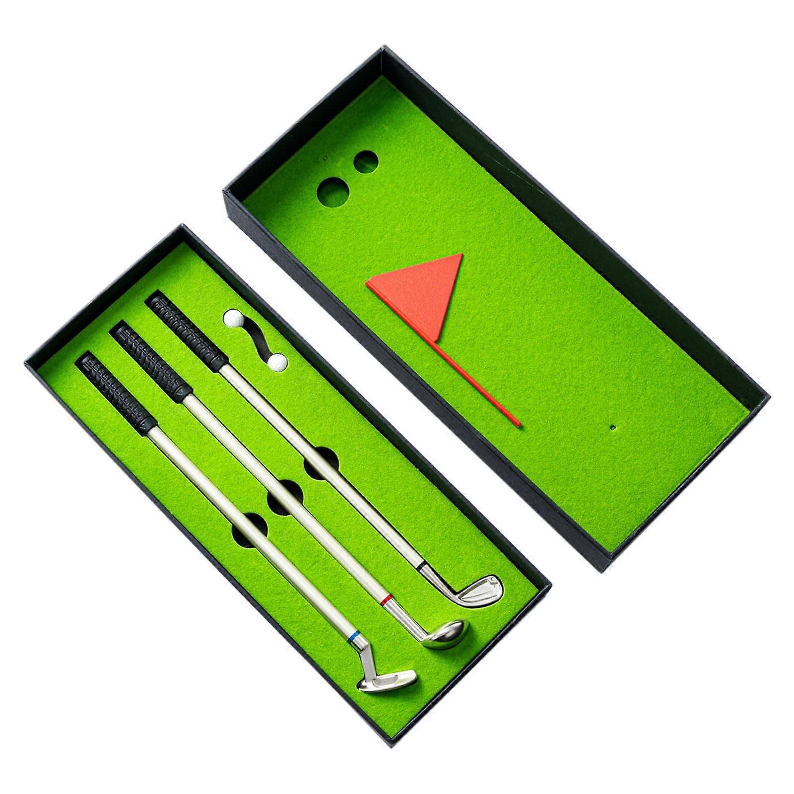 Golfballpoint Pen Set 0.7mm Metal Refillable Ink Pens for Golf Fans and Office Use - Club Design Writing Instruments