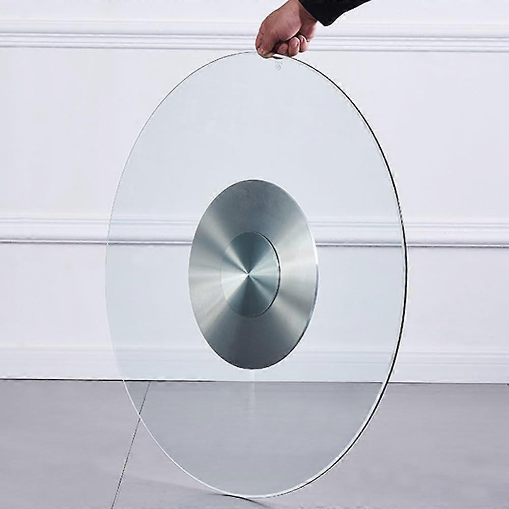 Lazy Susan glass turntable for dining table, 24in, stable, silent, transparent
