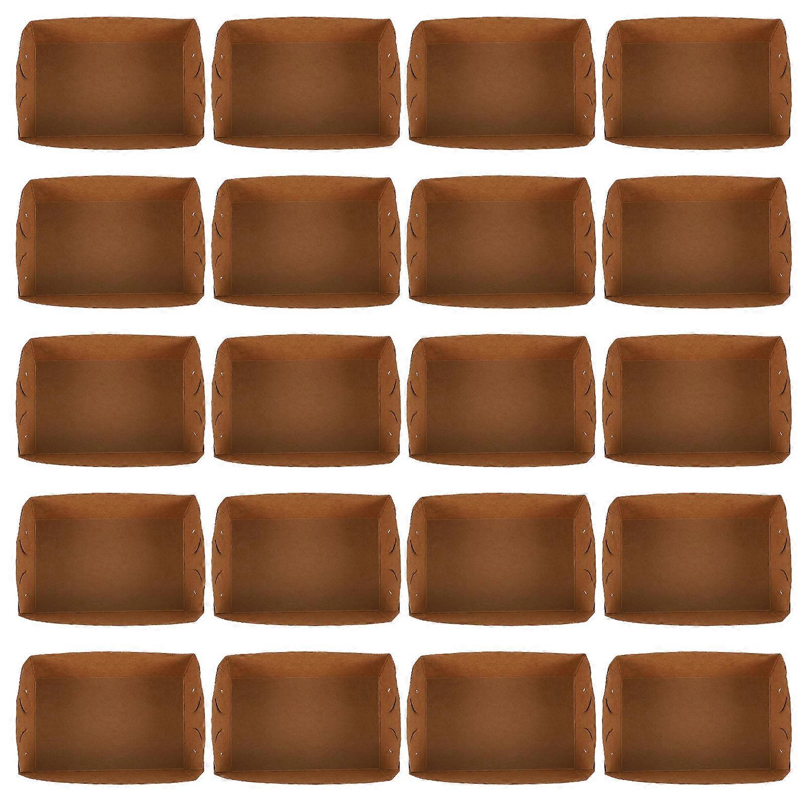 Kraft Paper Food Packing Boxes for Storage Light Brown Simple Pcs