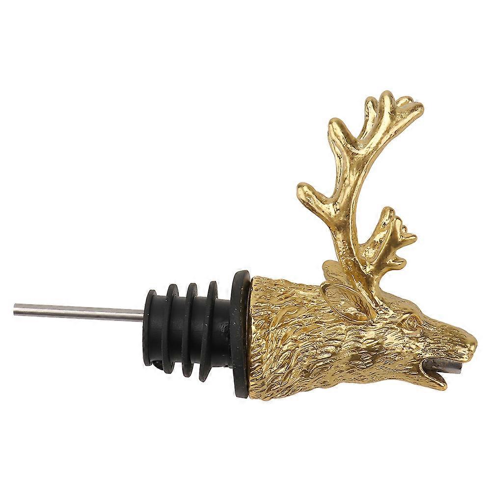 Golden Deer Head Shaped Wine Pourer Aerator with Smooth Inside for Home Use and Parties 6.5 Inches
