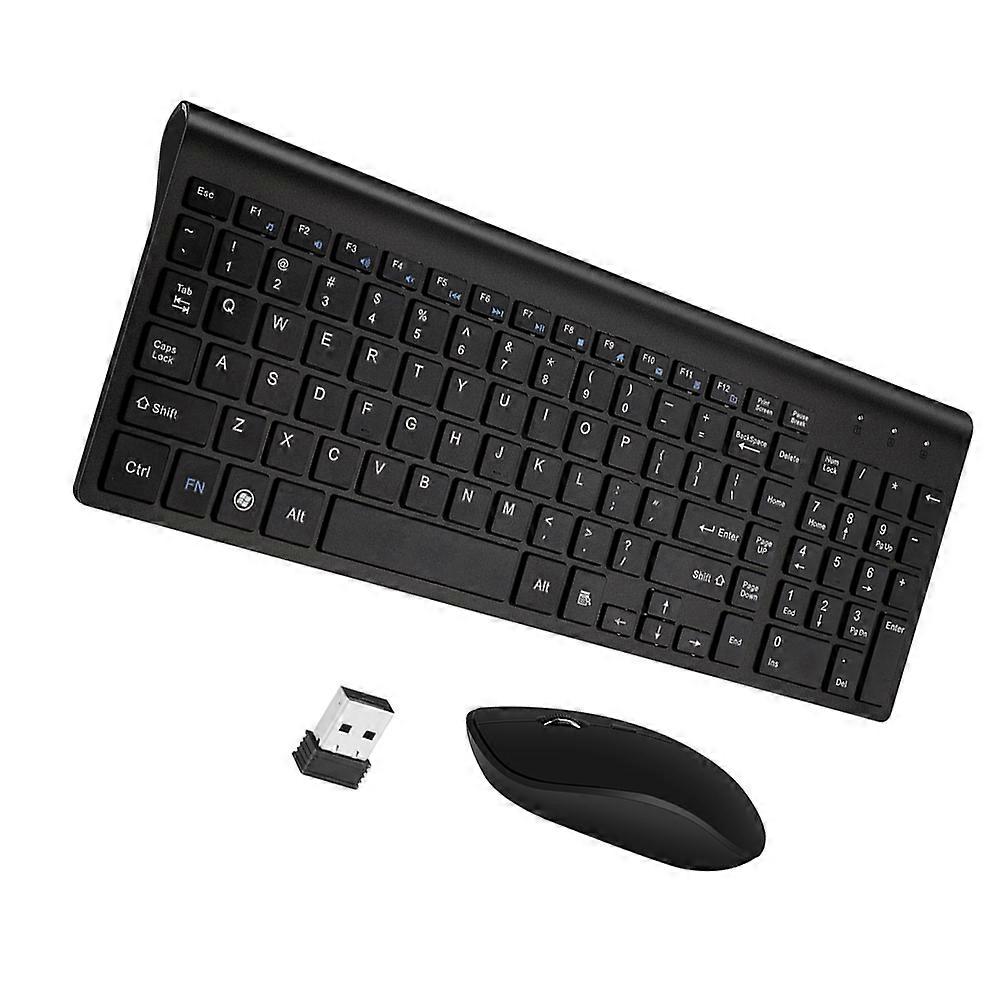 Modern Wireless Keyboard Mouse Combo with 10 Meters Distance and Scissor Switch for Computer Use Black