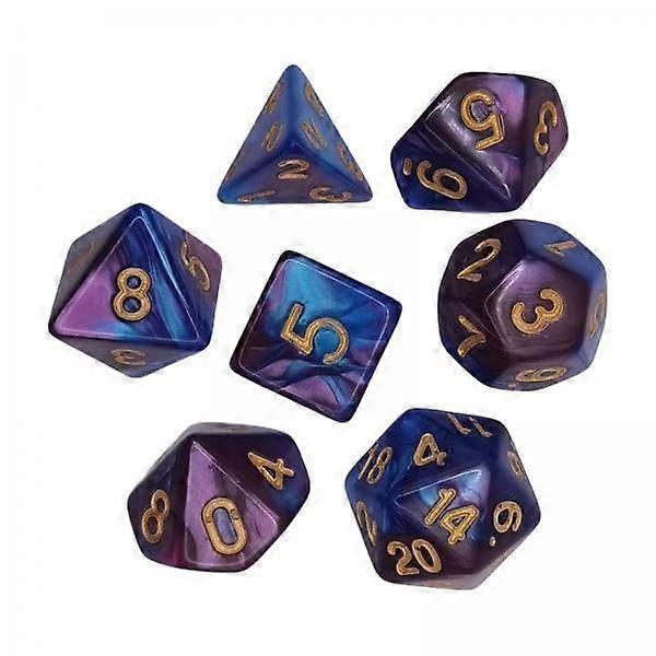 Polyhedron Dice - 2 Pack of 7 Acrylic Role Play Dice Set, D4, D6, D8, D10, D12, D20, Clear Numbers, Durable Collectibles