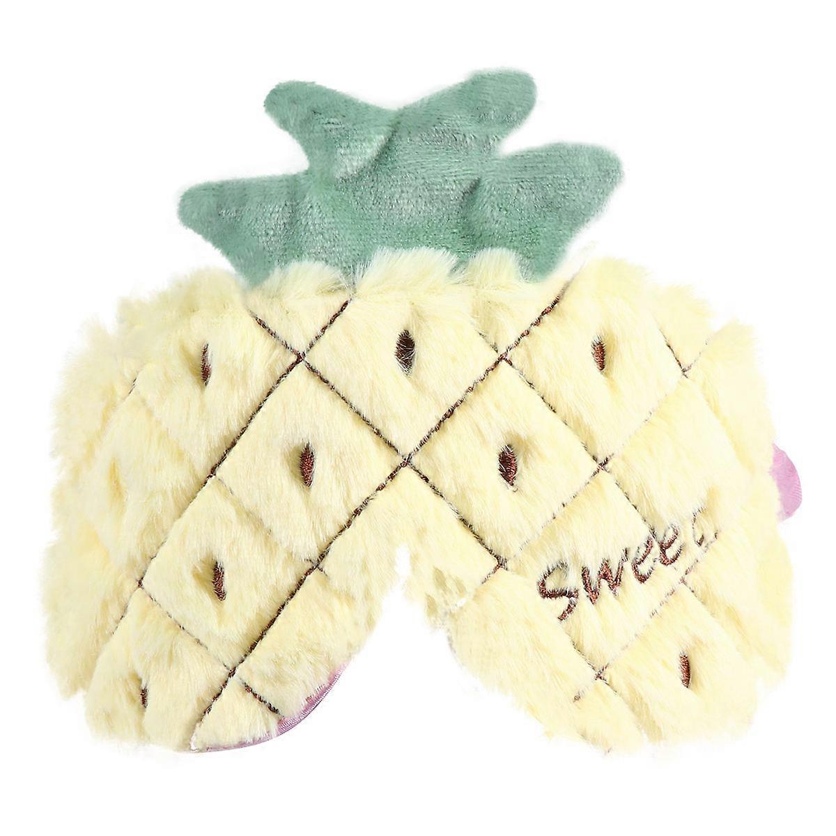 Cartoon Fruit Plush Sleep Mask Comfortable & Breathable Eye Mask for Travel, Soft Shading Blindfold with Pineapple Design for Friends and Family
