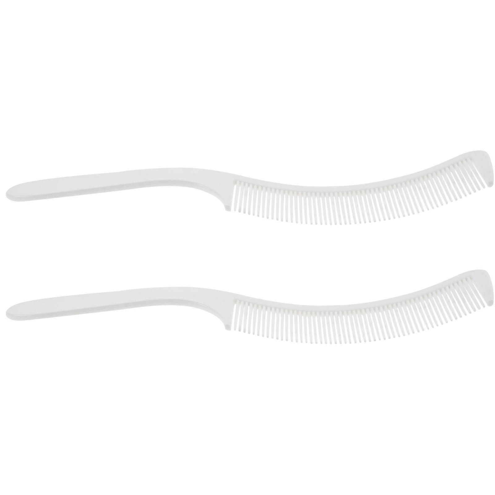 Professional Hair Cutting Combs Set for Home Use White Plastic Easy Grip Precision Styling 2pcs