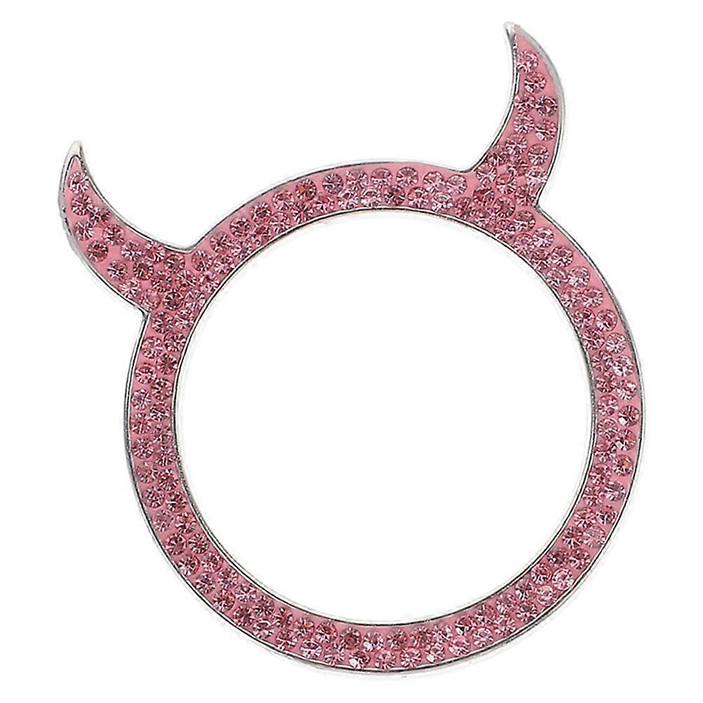 Rhinestone Engine Start Decoration Ring Car Interior Upgrade Craftsmanship Pink 1Pack