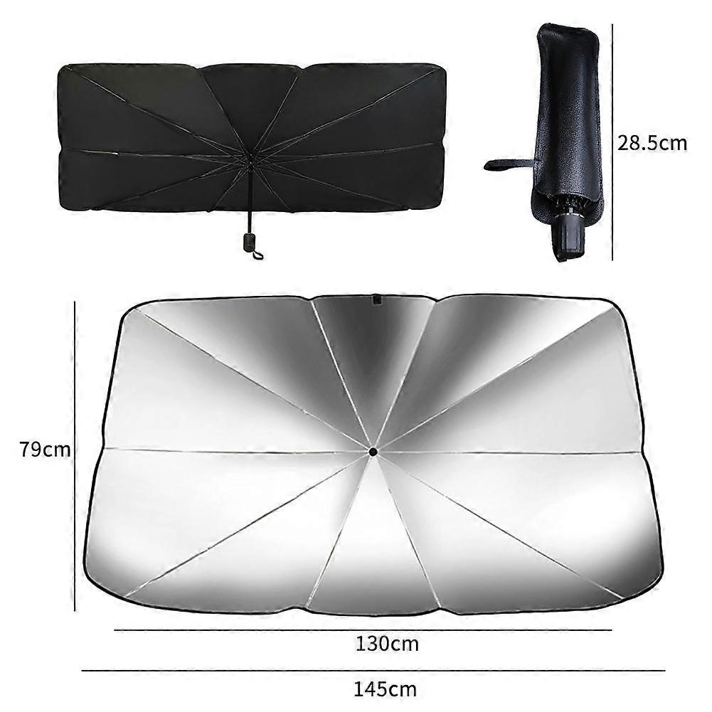 Car Sunshade Front Windshield Silver Glue Sunshade Uv Resistant Folding