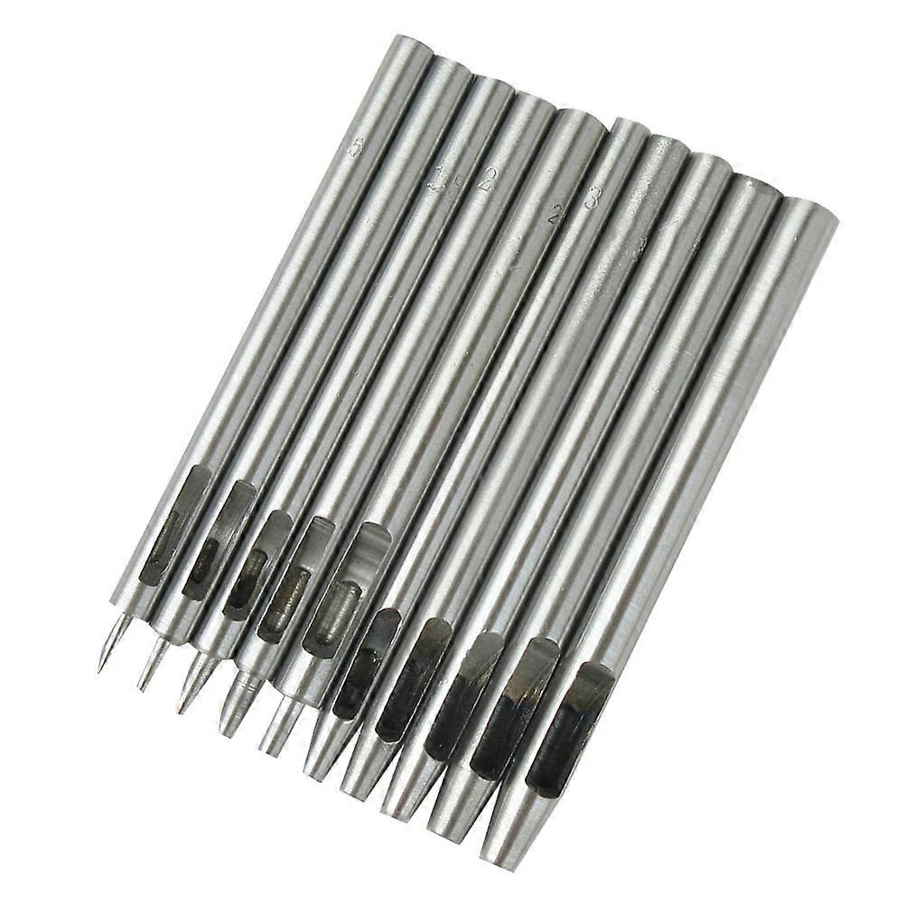 10 Pcs 0.5 5mm Round Professional Belt Hole Punch Cutter Belt Hollow Punch Tool for Home Shop DIY Supplies (Silver)
