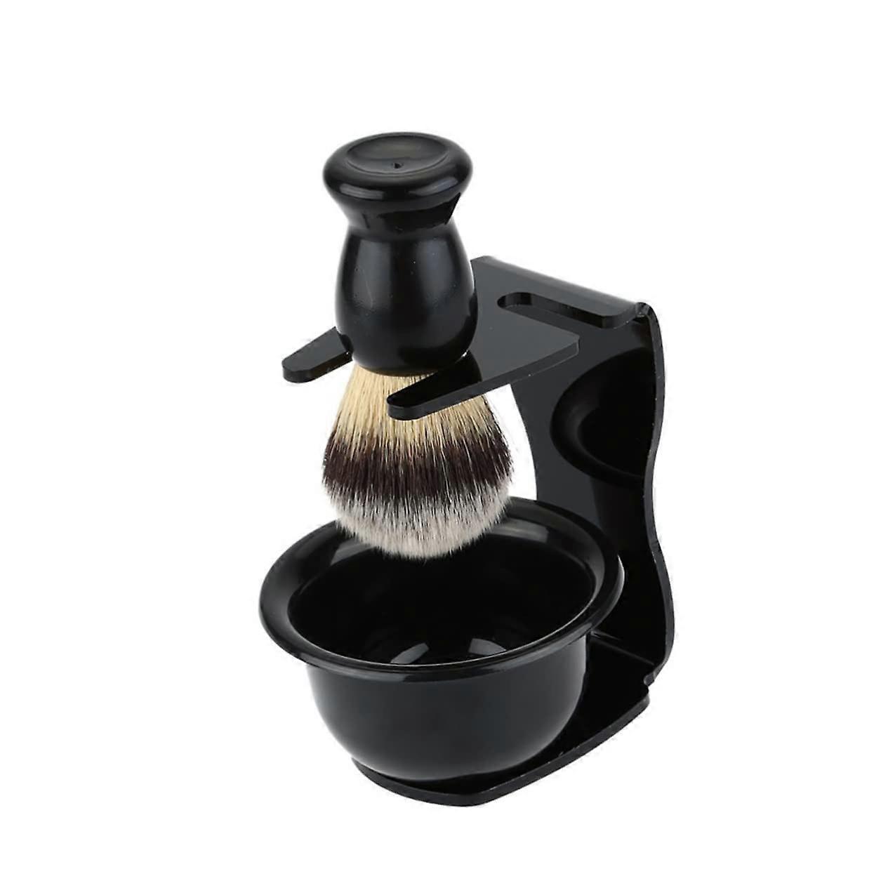 Elegant Shaving Brush Set with Acrylic Stand, Shaving Soap Dish, and Stable Storage Solution for Men