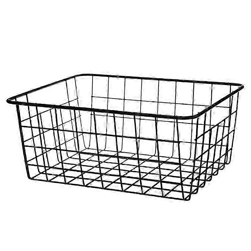 Hollow Iron Wired Basket, Metal Basket Without Interlining Black