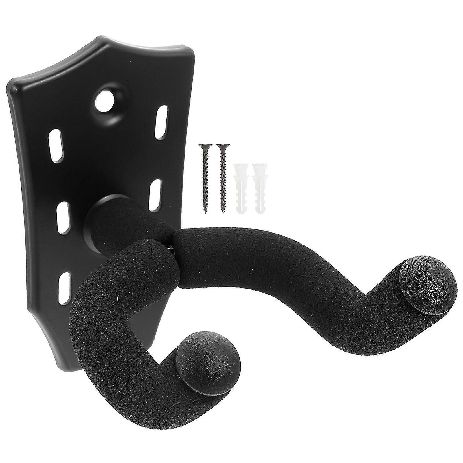 Guitar Hanger Wall Mounting Hook For Musical Instruments Black Durable Material 1Pcs