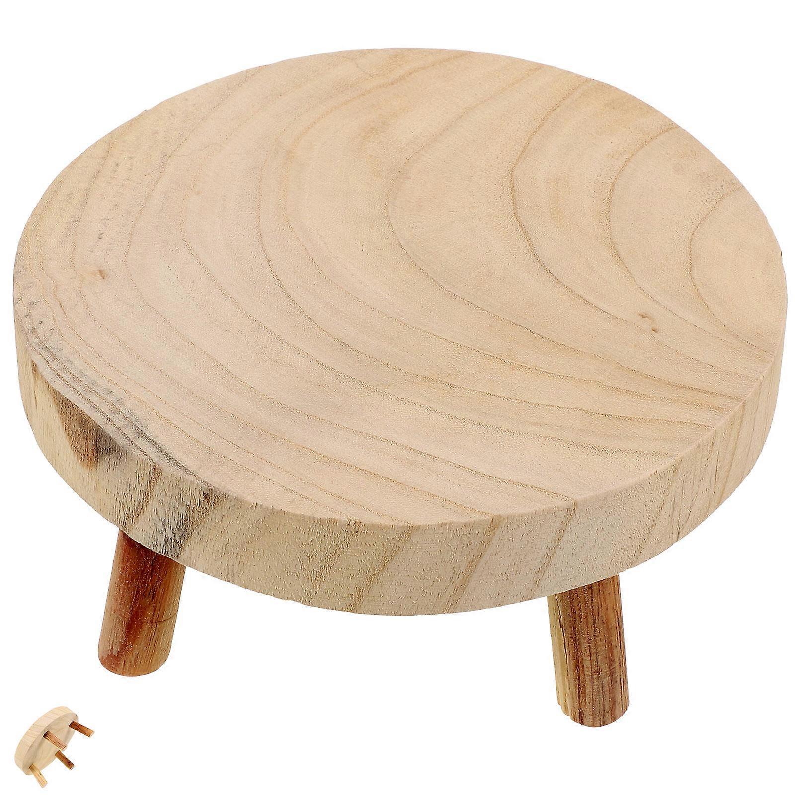 Sturdy Rustic Wooden Display Stand for Cakes, Plants, Candles, and Fruits – Multi Functional Desktop Holder for Home Use