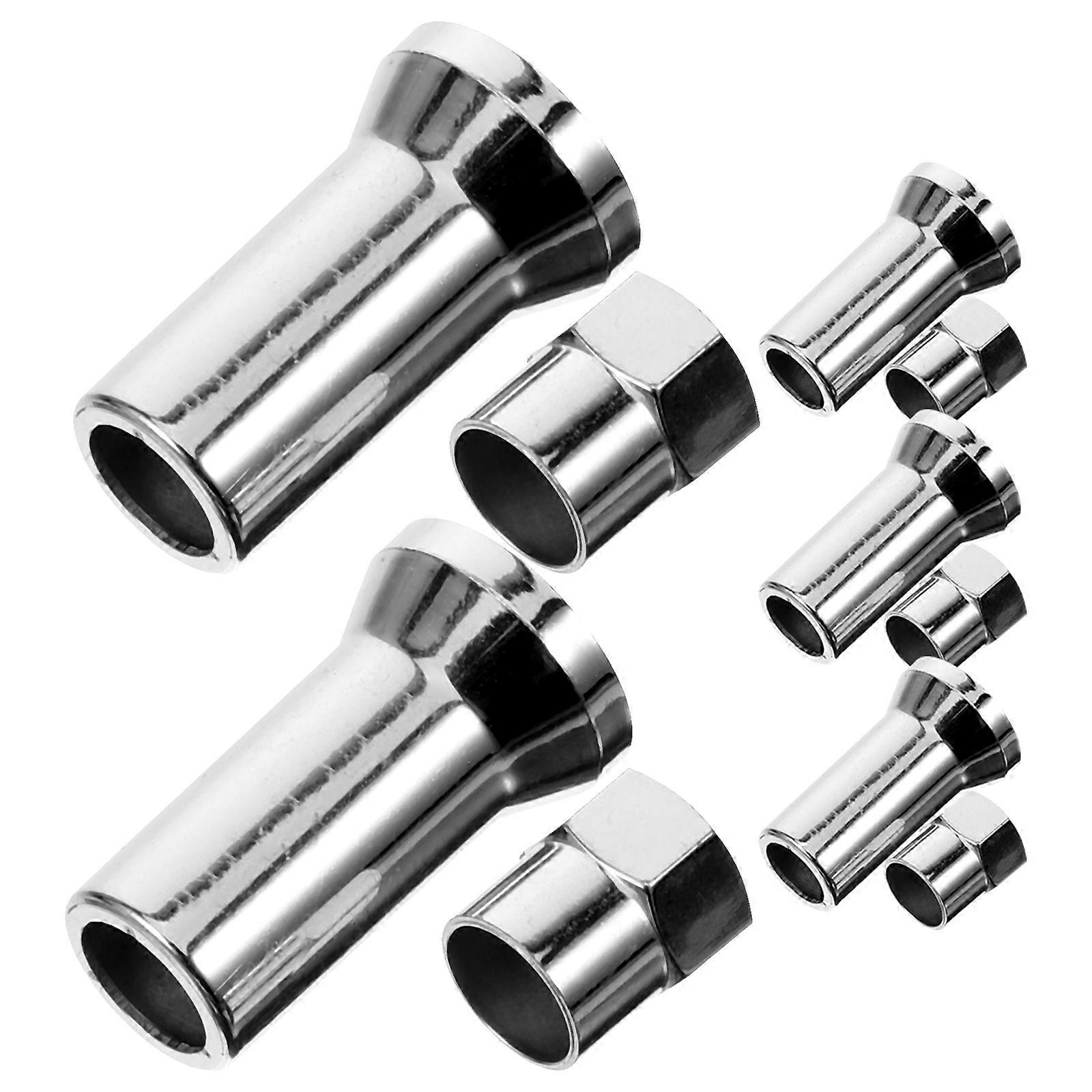 Durable Aluminum Alloy Tire Valve Stem Caps and Sleeves Set for Car Truck Wheels Silver 1 Set