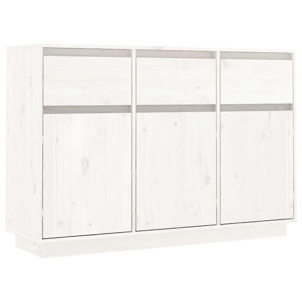 Sideboard White 110X34x75 Cm Solid Wood Pine Sideboards & Buffets