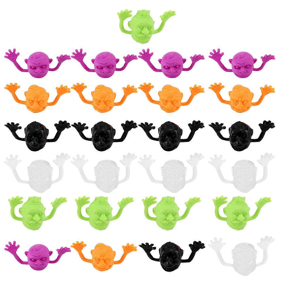 20pcs Assorted Color Halloween Finger Puppets Scary Zombie Props for Play Plastic Toys