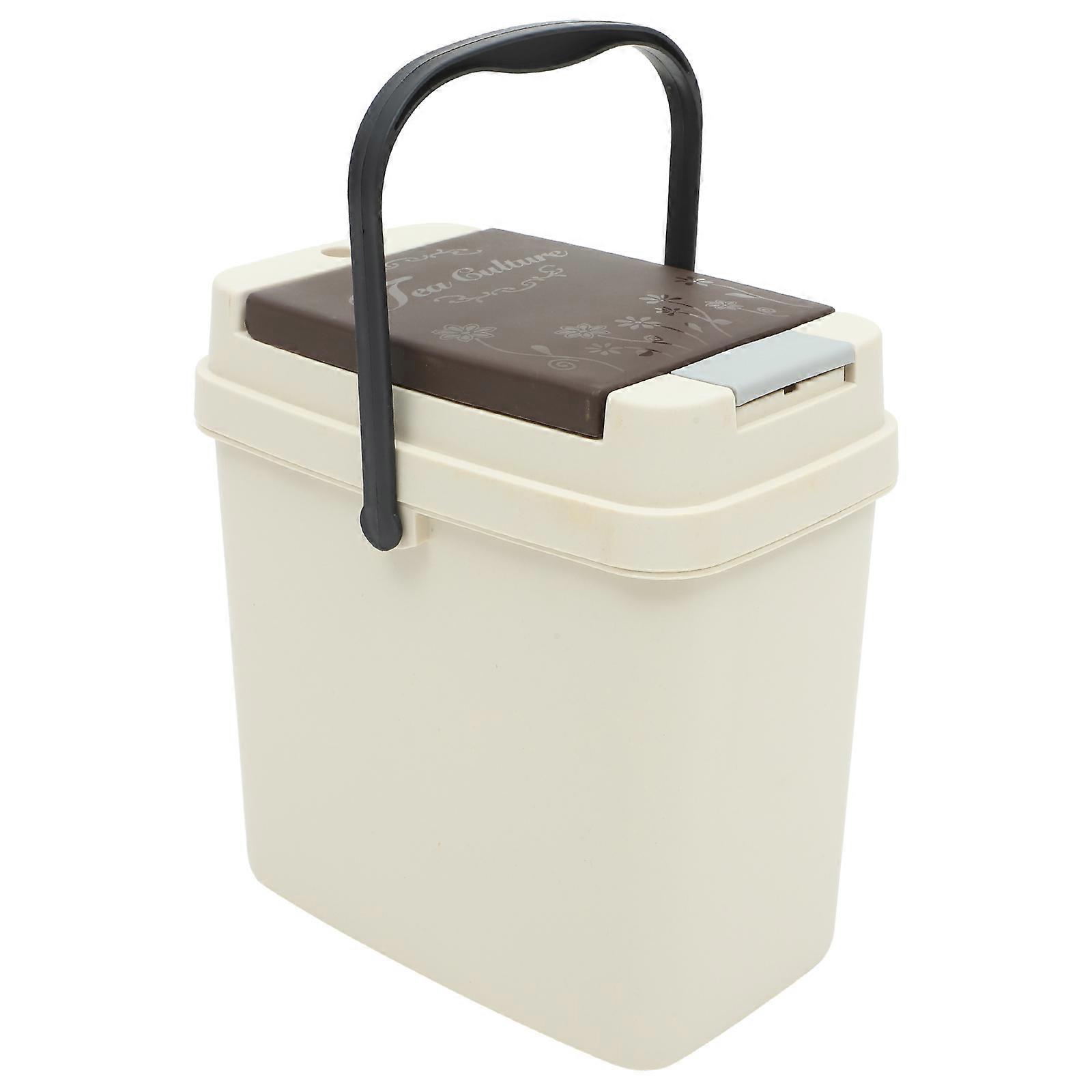 Office and Kitchen Filter Mesh Tea Trash Can with One Button