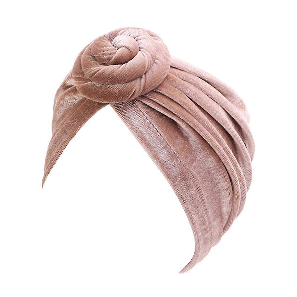 Turban Hat Swirl Bonnet Bohemian Style Khaki Color Shower Use For Women 1Pcs