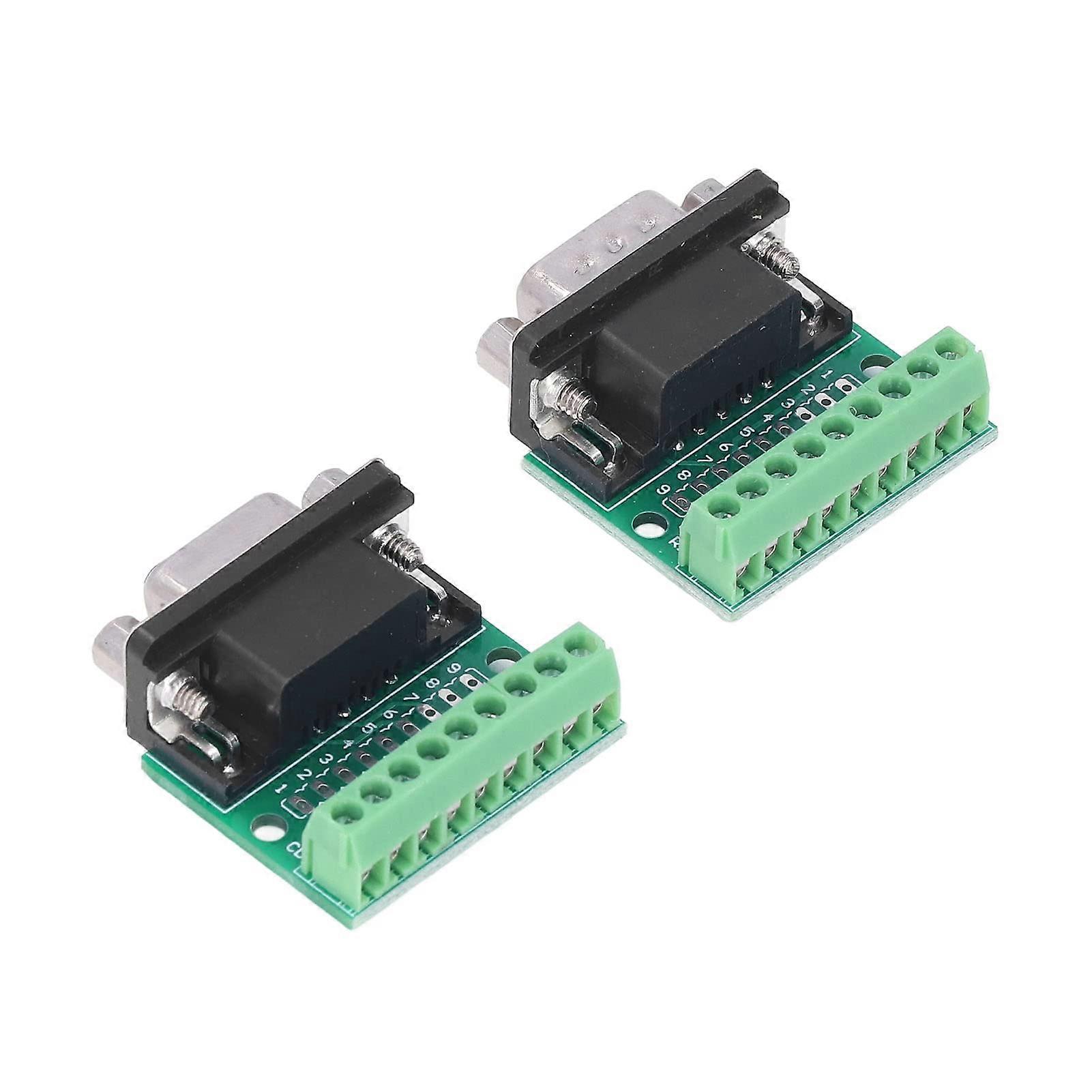 Screw Terminal Block, DB9 Male Female Connector Adapter Screw Terminal 9 Pin 9 Hole Conversion Board for RS232 RS485