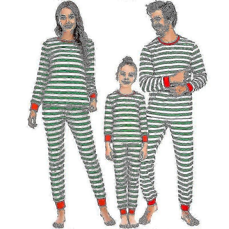 Julfamilj matchande randig pyjamas Set jul sovkläder loungewear för vuxna barn baby