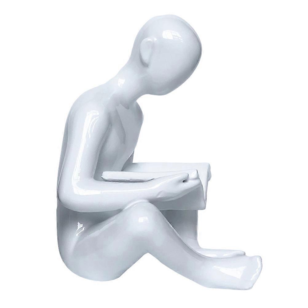 Stylish Resin Bookend Figurine for Book Lovers – Unique Desktop & Bookshelf Ornament for Home and Office Study Rooms