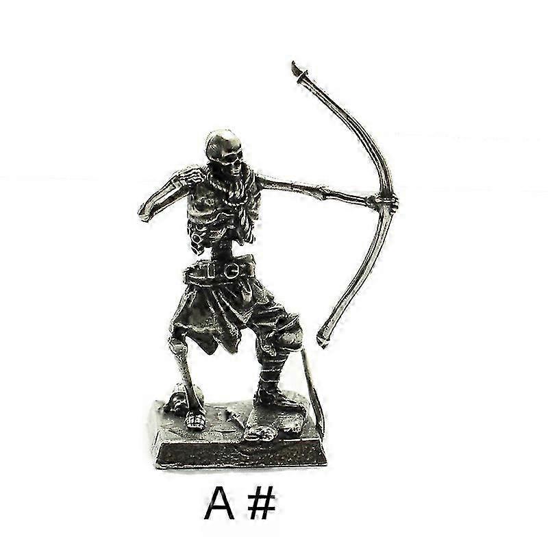 Retro Metal Soldier Figure Skeleton Style Scalp Head Desktop Decoration Miniature Army Model