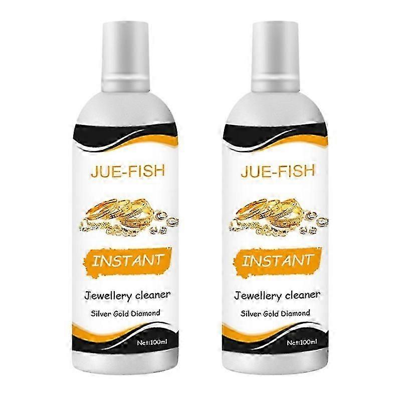 2pcs Jewelry Cleaner Liquid Silver Gold Care Cleaning Solution Earring