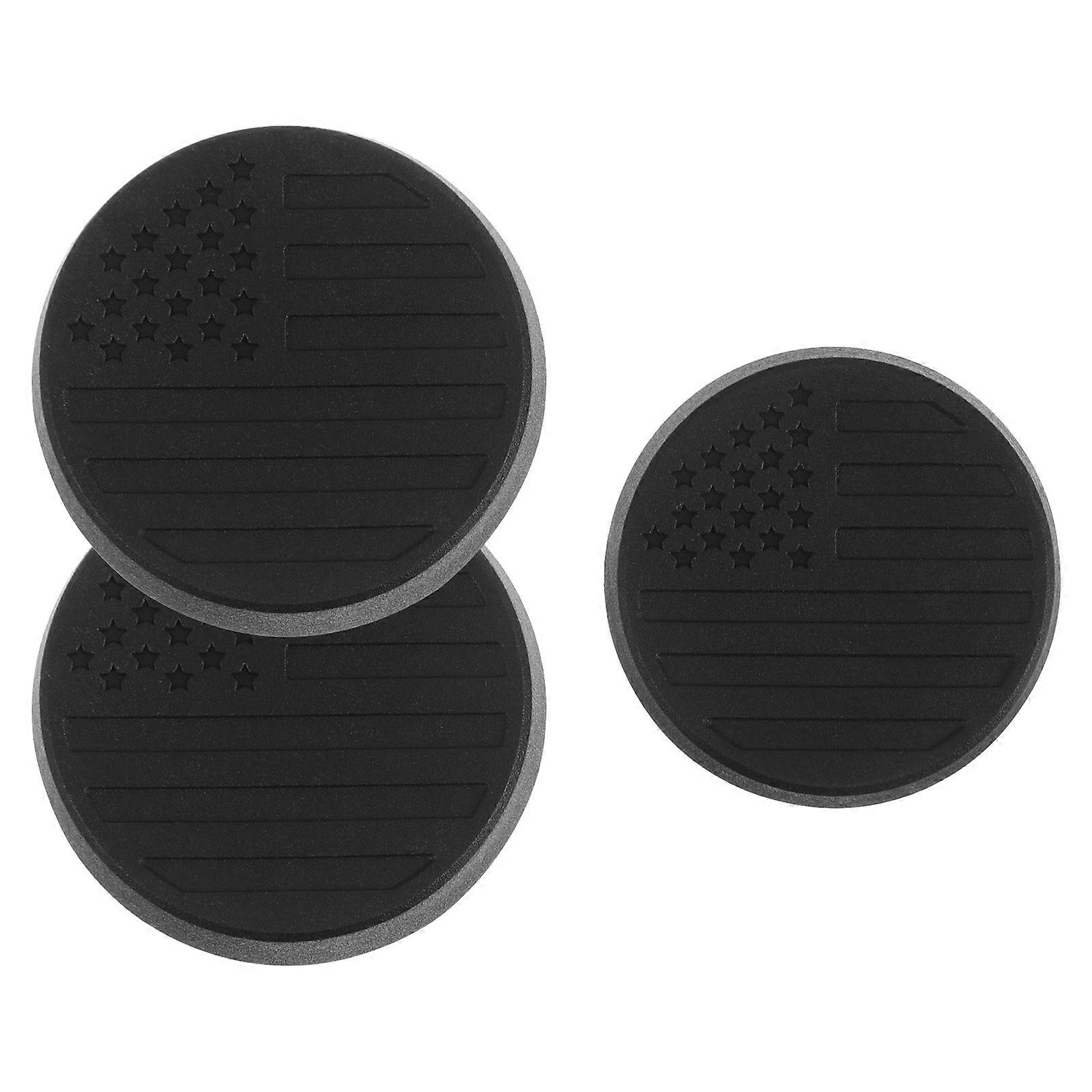 Black Round Magnet Car Keyhole Protector For Vehicle Owners Daily Use Enhanced Protection 3Pcs