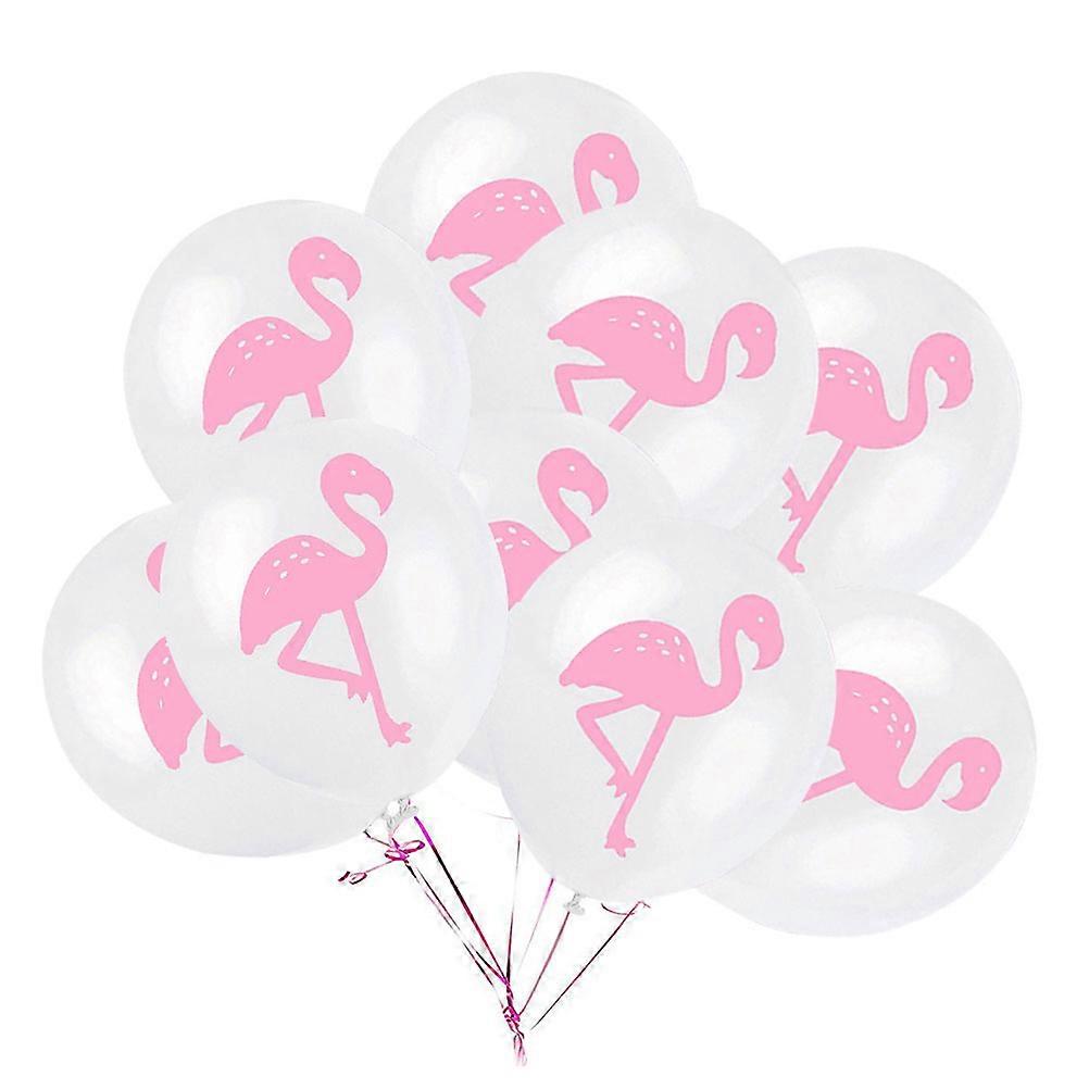 Hawaii Party Decoration with Assorted Color Latex Balloons 15 Piece Set Including 12 Inch Flamingo