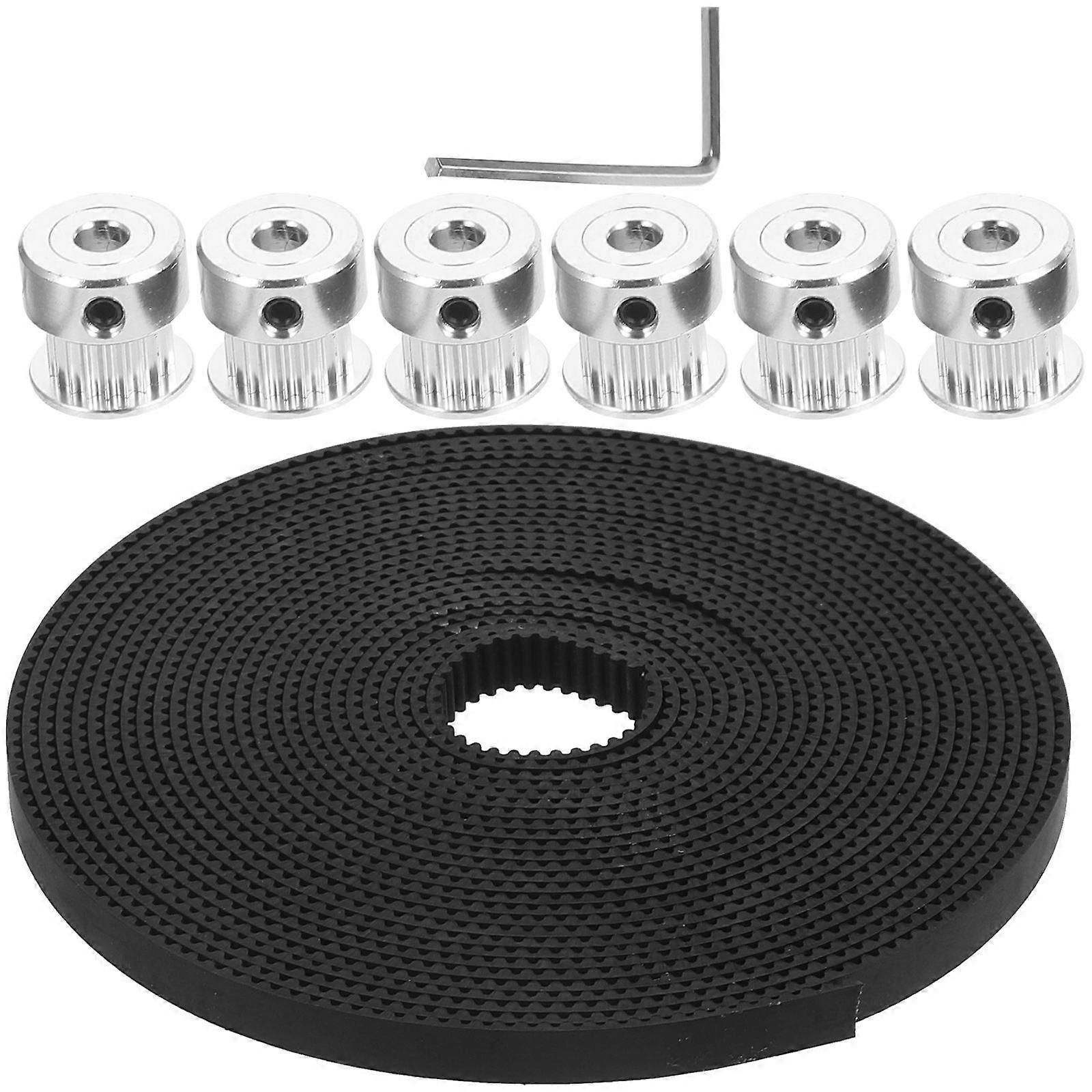 1 Set 5M GT2 Timing Belt and 20 Teeth Bore Timing Belt Pulley Wheel with Wrench