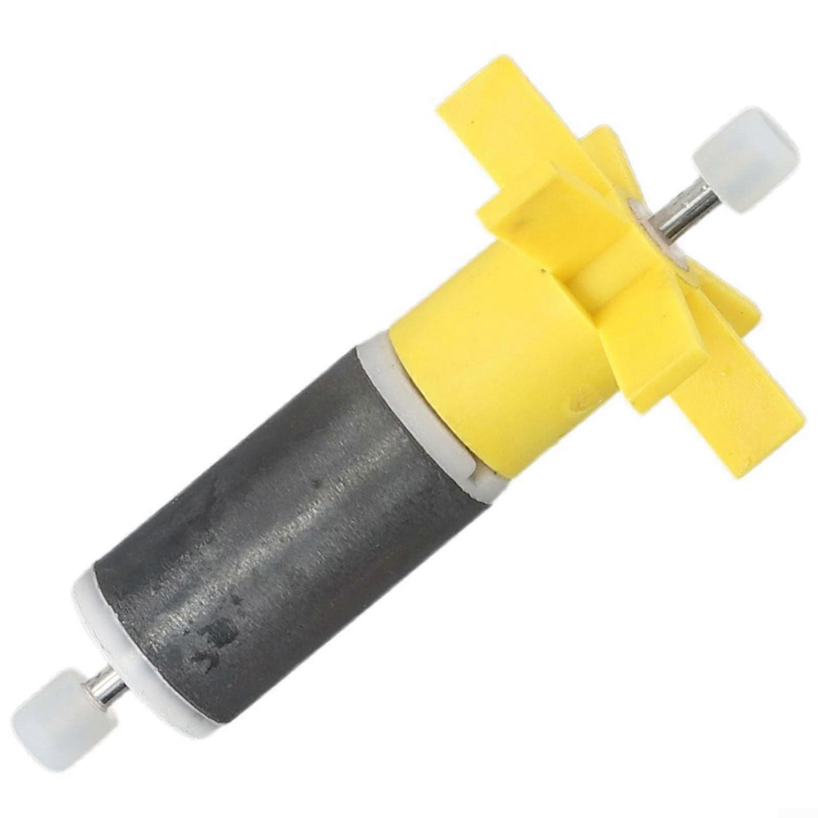 Yellow Replacement Pump Rotor with 6 Impellers, Ceramic Impeller with Shaft, Compatible with Submersible Pumps