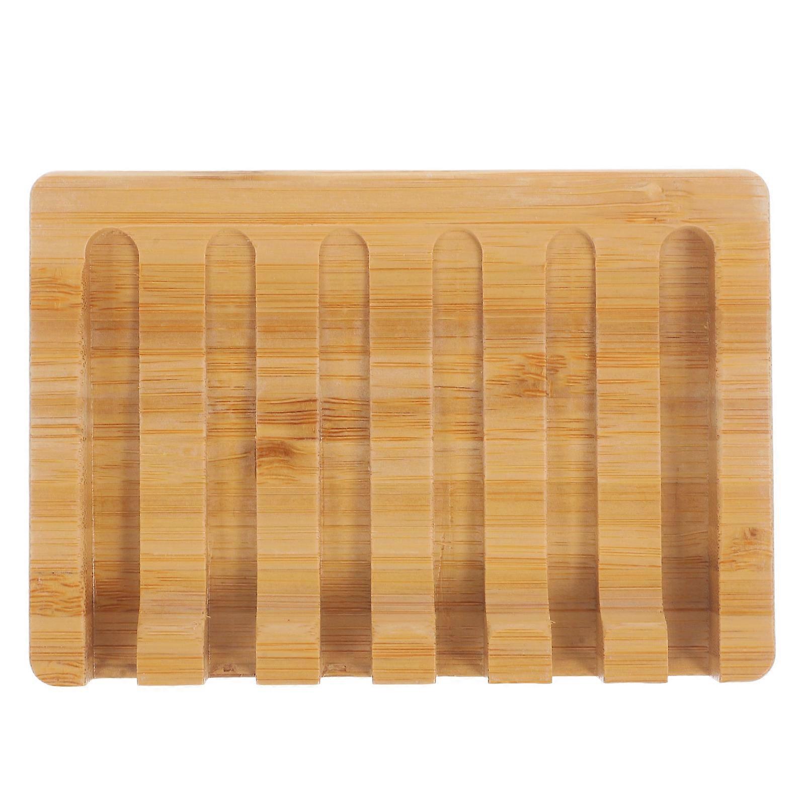 Bamboo Soap Holder Tray for Countertop Bar Soap Storage in Bathroom Shower 1 Set